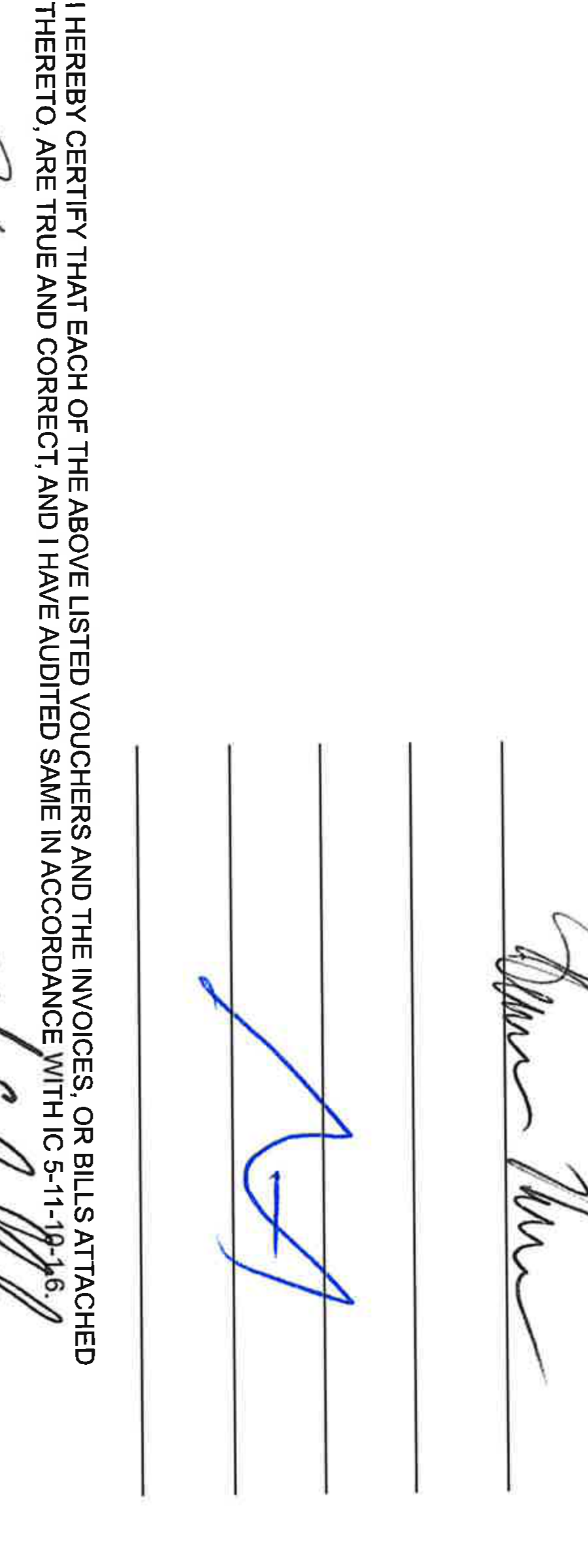Board Member handwritten signatures