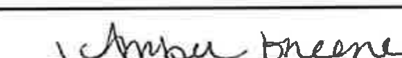 Handwritten signature of Amber Greene