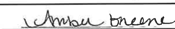 Signature of Amber Greene