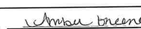 Signature of Amber Greene