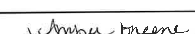 Signature of Amber Greene