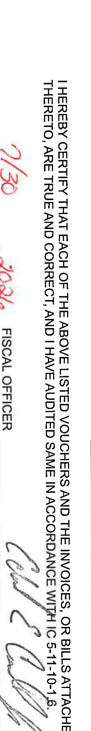 Fiscal Officer's handwritten signature and date: 7/30, 2026