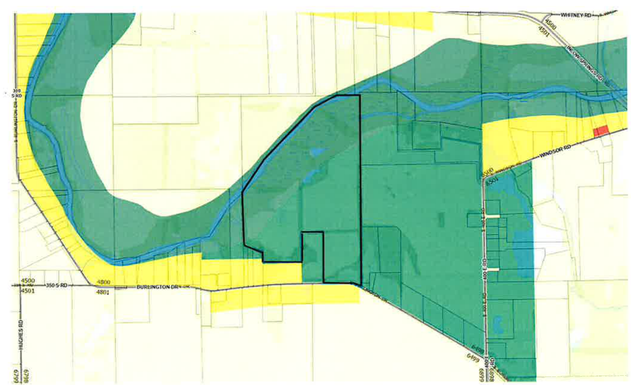 Zoning map for 5800 BLK S BURLINGTON DR