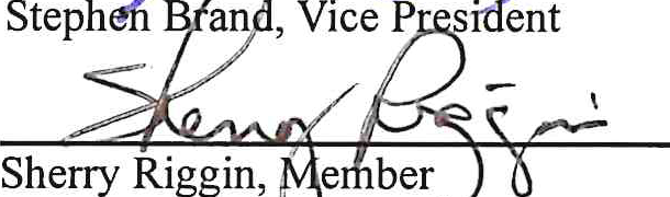 Handwritten signature of Sherry Riggin