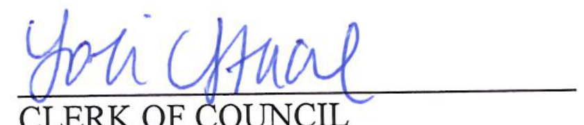 Signature of Clerk of Council