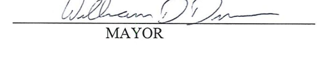 Signature of Mayor William D. Duncan above MAYOR title