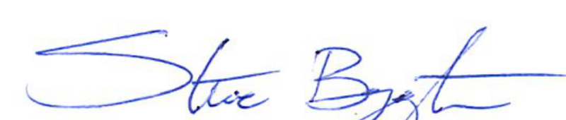 Signature of Mayor Steve Byington