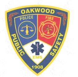 Oakwood Public Safety Badge - Police, Fire, EMS 1908