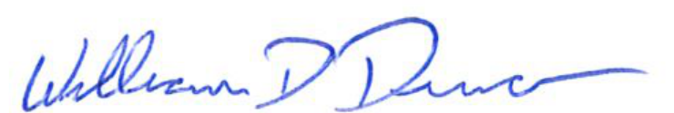 Signature of Mayor William D. Duncan