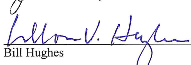 Handwritten signature of Bill Hughes