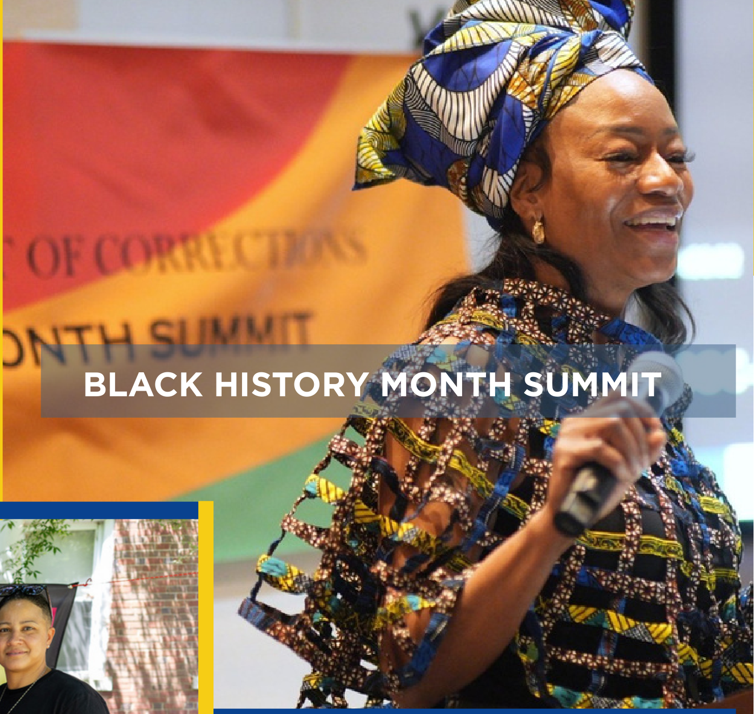 Keynote speaker presenting at the Black History Month Summit