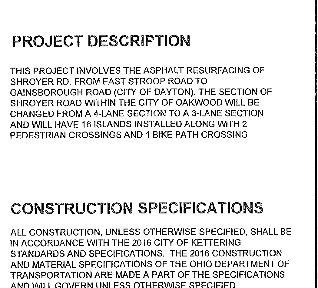 Project Description and Construction Specifications