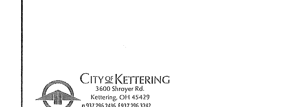 City of Kettering logo and contact information: 3600 Shroyer Rd, Kettering, OH 45429