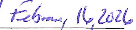Handwritten date February 16, 2026