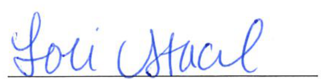 Signature of Clerk of Council Lori Stacel