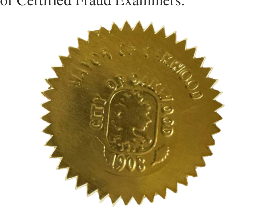Official Gold Seal of the City of Oakwood