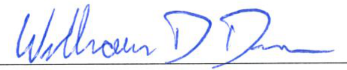 Signature of Mayor William D. Duncan