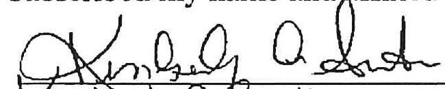 Notary Signature of Kimberly A Smith