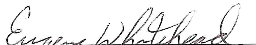 Signature of Eugene Whitehead, President
