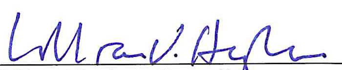 Signature of William Hughes, Councilman