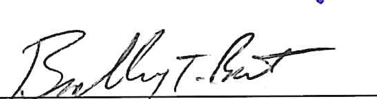 Signature of Brad Bookout, Councilman