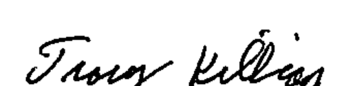Signature of Tracy Killian