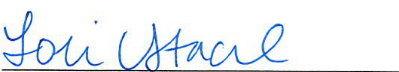 Signature of Lori Staal, Clerk of Council