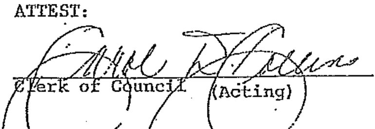 ATTEST: signature of the Clerk of Council (Acting)