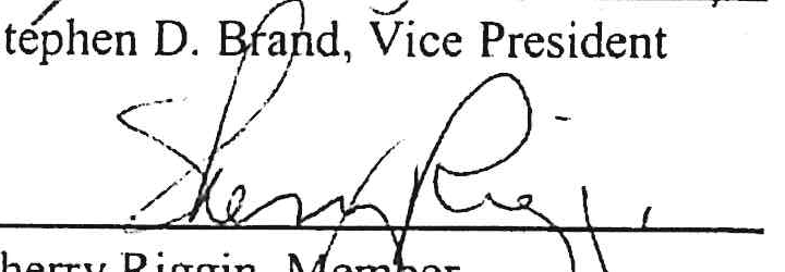 Signature of Sherry Riggin