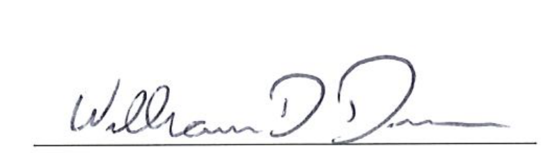 Handwritten Signature of Mayor William D. Duncan