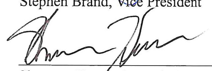 Signature of Shannon Henry, Commissioner