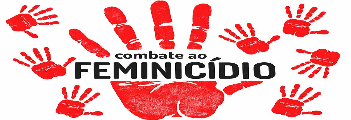Ilustração combate ao feminicídio com marcas de mãos vermelhas