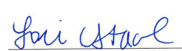 Signature of Clerk of Council Lori Stacel