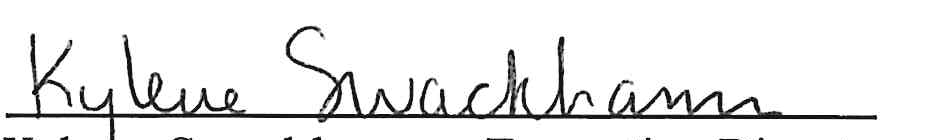 Signature of Kylene Swackhamer