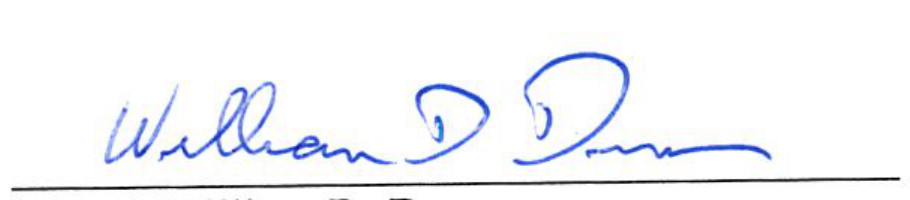 Signature of Mayor William D. Duncan