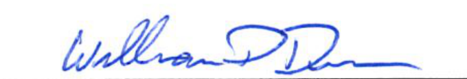 Signature of Mayor William D. Duncan