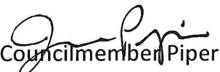 Signature of Councilmember Piper