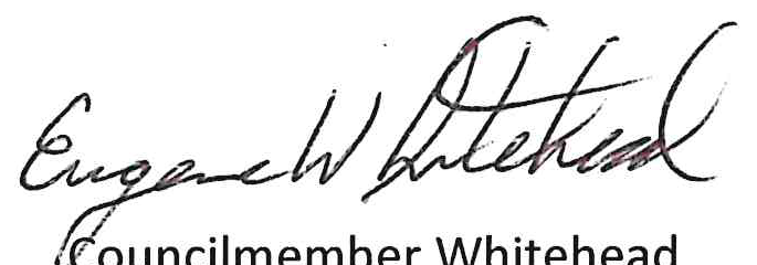 Signature of Councilmember Whitehead