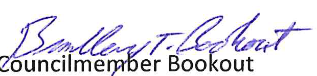Signature of Councilmember Bookout