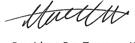 Signature of President Pro Tempore Kantz