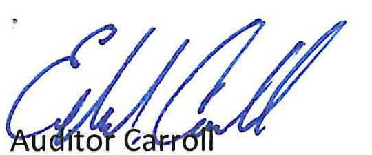 Signature of Auditor Carroll