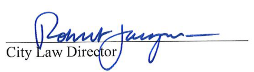 Signature of City Law Director