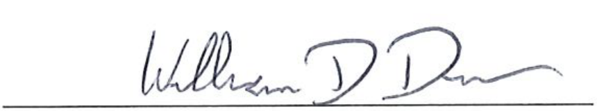 Signature of Mayor William D. Duncan