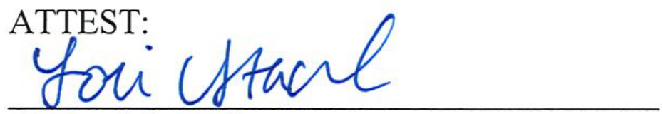 Signature of Clerk of Council