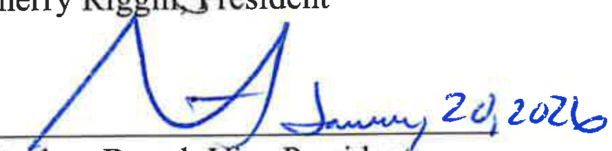Signature of Stephen Brand dated January 20, 2026