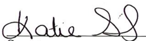 Signature of Katie, Secretary