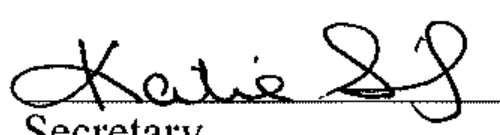 Handwritten signature mark of the Secretary