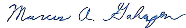Signature of Marcus A. Gahagen