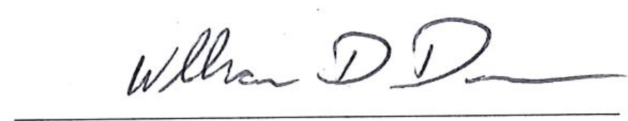 Signature of Mayor William D. Duncan
