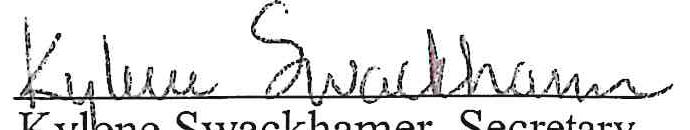 Handwritten signature of Kylene Swackhamer